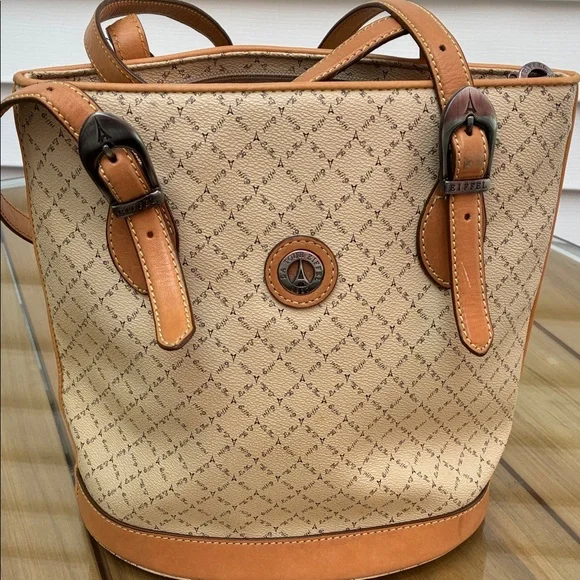 Latour Eiffel 1837 vintage Tan and Brown Patterned Tote Bag - Picture 6 of 10